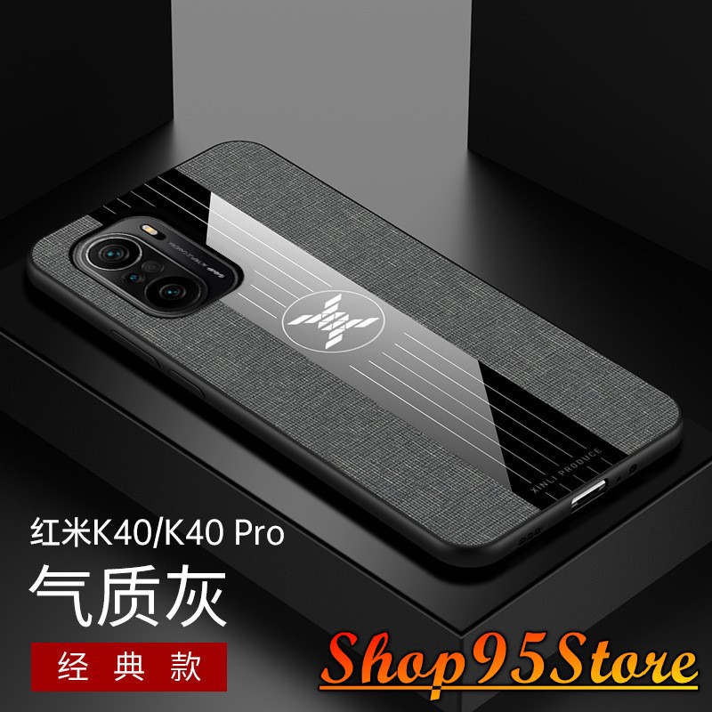 Ốp lưng vải jean Xiaomi Redmi K40 / K40 Pro họa tiết kẻ sọc