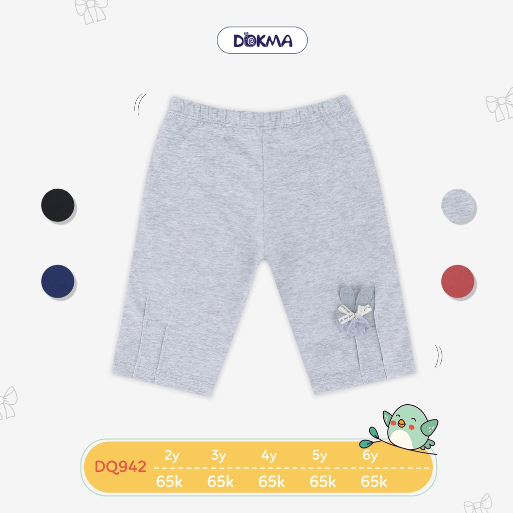 DQ942 Quần legging bé gái phối gân Dokma (2-6T)