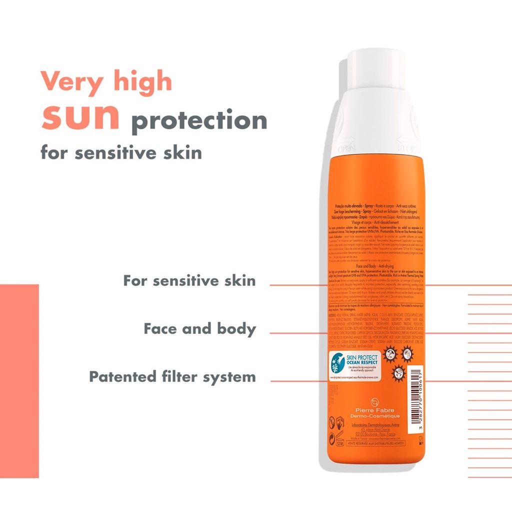 Avène Very High Protection Spray 50+ - Xịt Chống Nắng Bảo Vệ Tối Đa 200ml