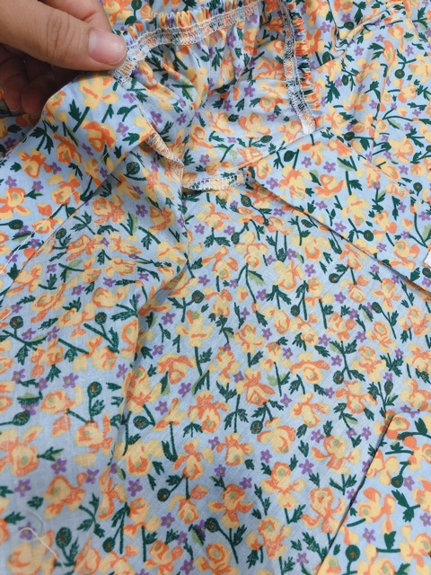 Áo sơ mi nữ hoa nhí tay bồng