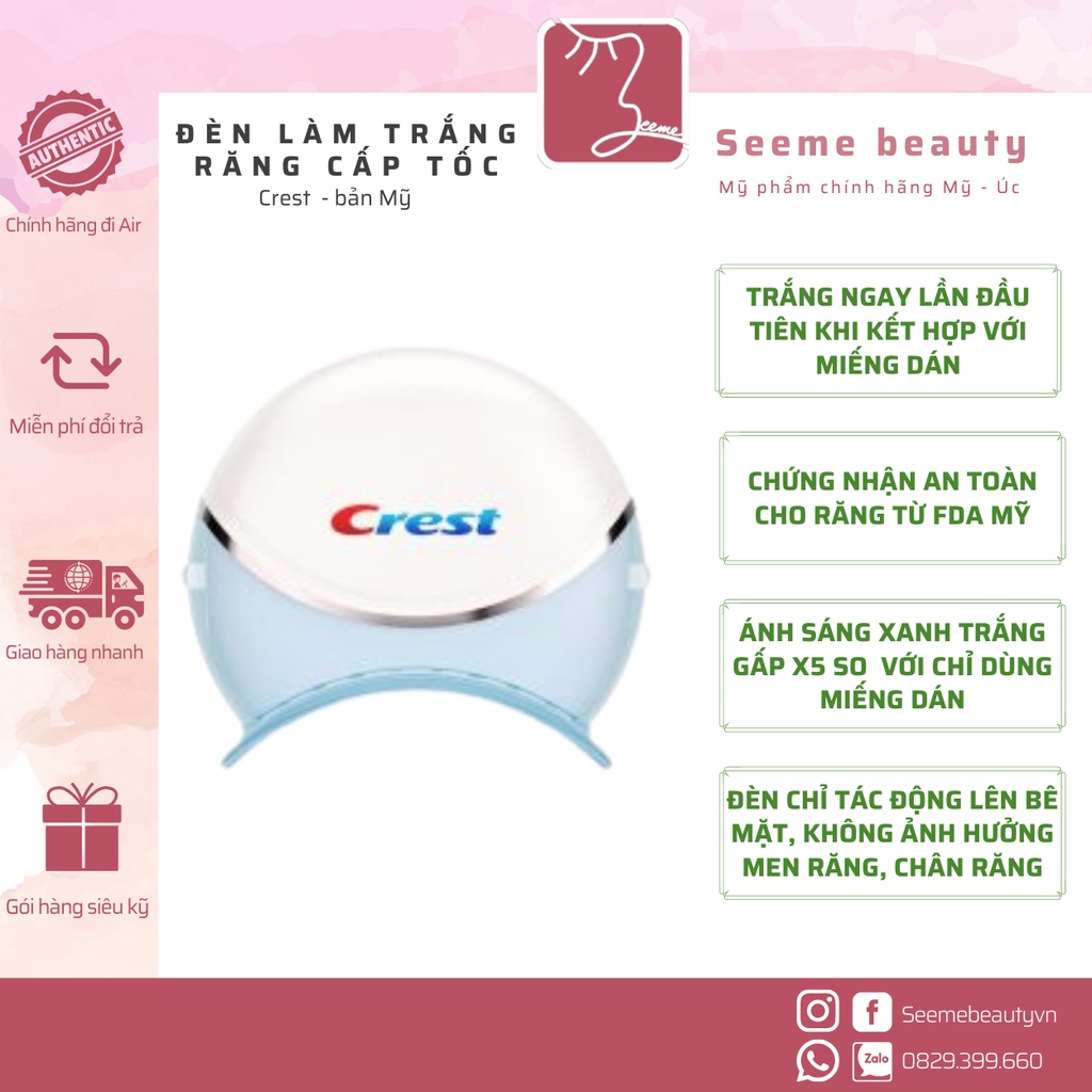 [Bản Mỹ] Đèn Trắng Tẩy Trắng Răng 3D Crest White Seeme Beauty BF-006