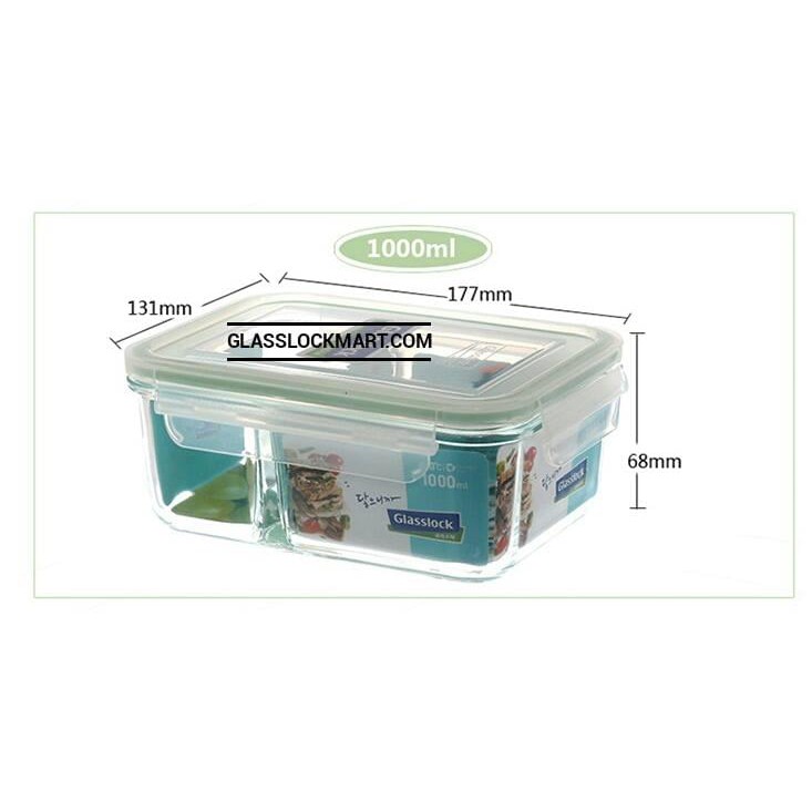 Hộp thủy tinh chia ngăn GLASSLOCK 1000ml MCRK100