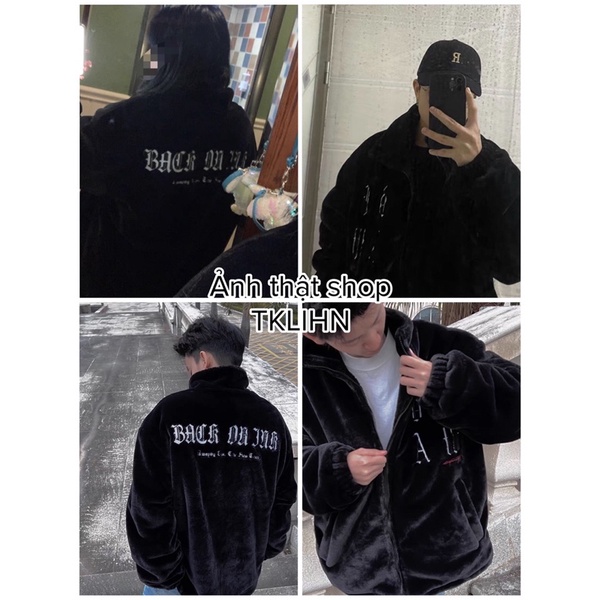TKLIHN Áo khoác Lông UNISEX thêu chư B F A W hot FASHIONITA kèm 3 ẢNH THẬT CUỐI