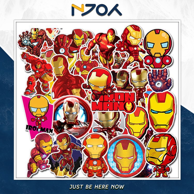 [FREESHIP 40K] SET 35 MIẾNG STICKER DÁN IRONMAN CHỐNG NƯỚC DÁN NÓN BẢO HIỂM, LAPTOP, VALI, TỦ, BÀN HỌC, XE MÁY