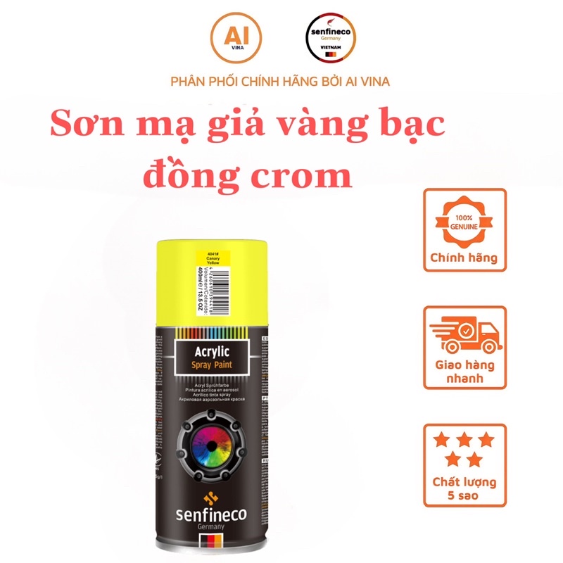 Sơn mạ giả Vàng 24K Vàng 19K Bạc Đồng Crom Senfineco Germany