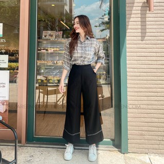 ÁO SƠ MI CARO OVERSIZE BASIC ZAREEN SOM38 ĐEN