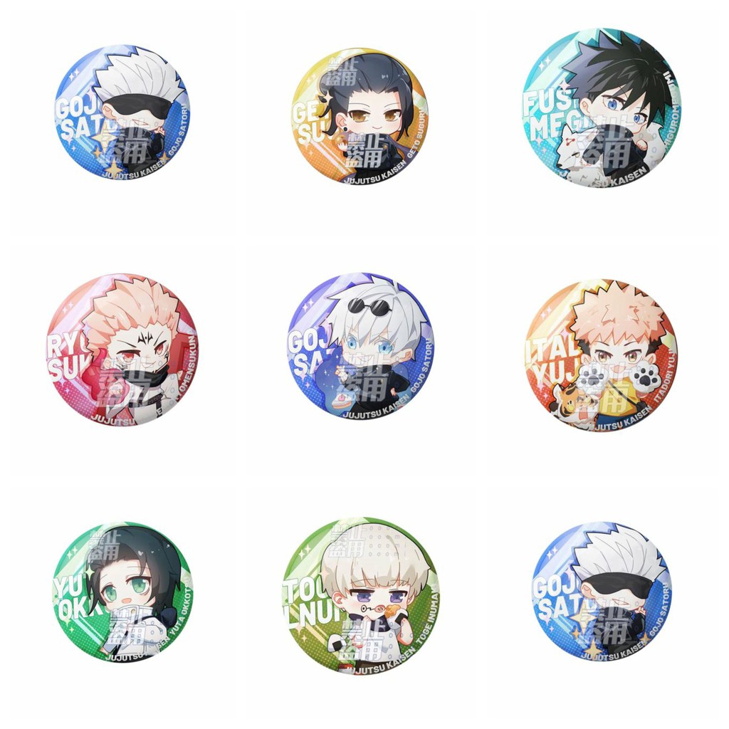 Huy hiệu cài áo IN HÌNH Jujutsu Kaisen Chú thuật hồi chiến anime chibi dễ thương tiện lợi 04