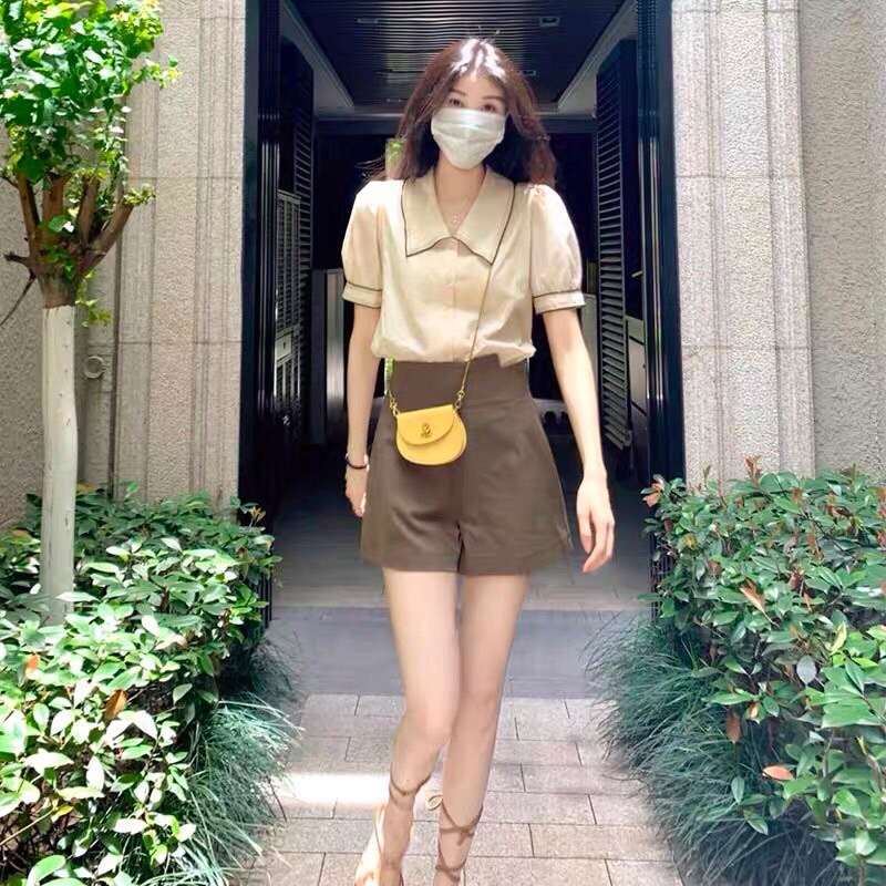 SET ÁO SƠ MI VIỀN + SHORT VẢI