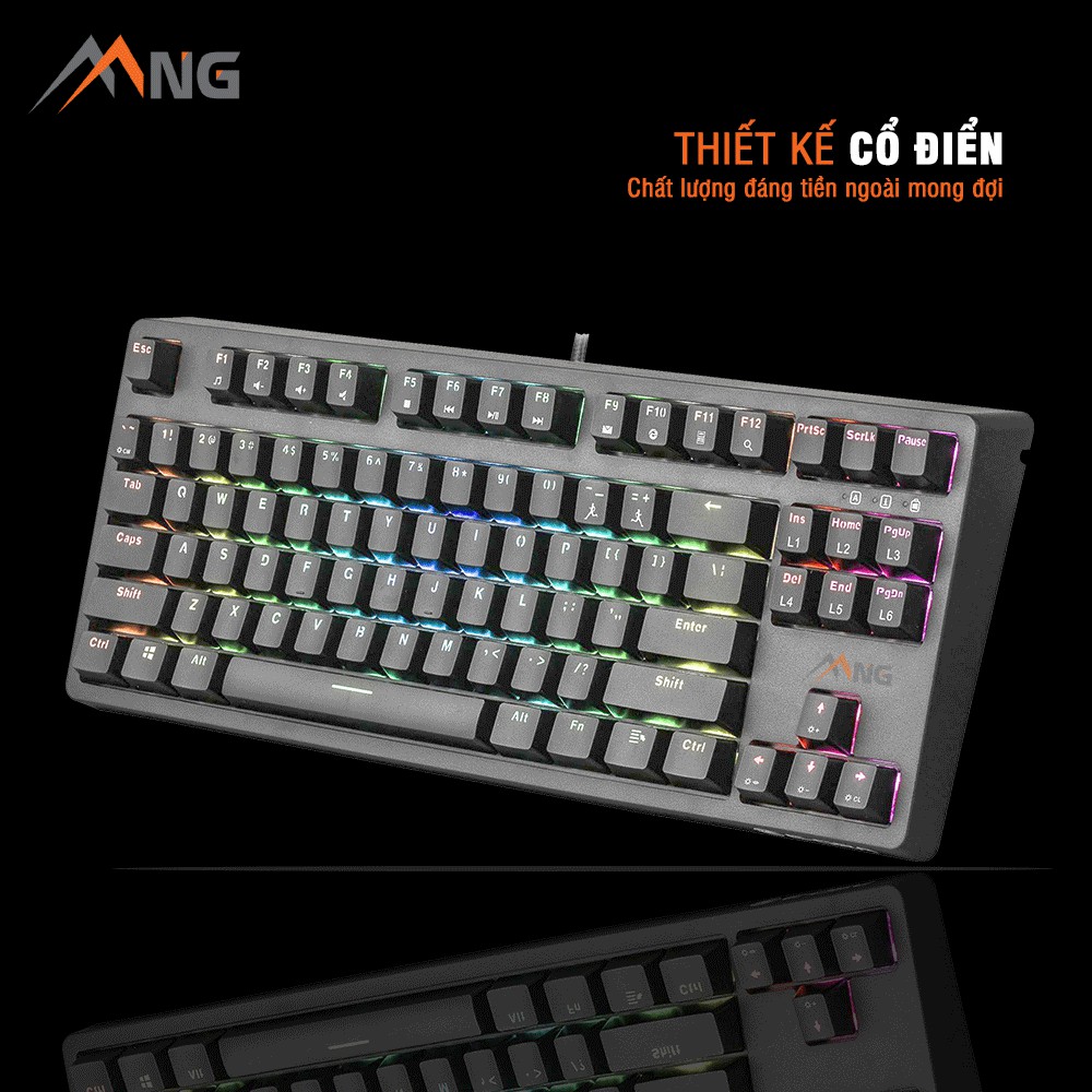 Bàn phím máy tính EDRA EK387 RGB Cơ Đèn Led Chống Nước Kèm 1 Keypuller Có Dây Chơi Game Văn Phòng 87 phím Outemu Switch