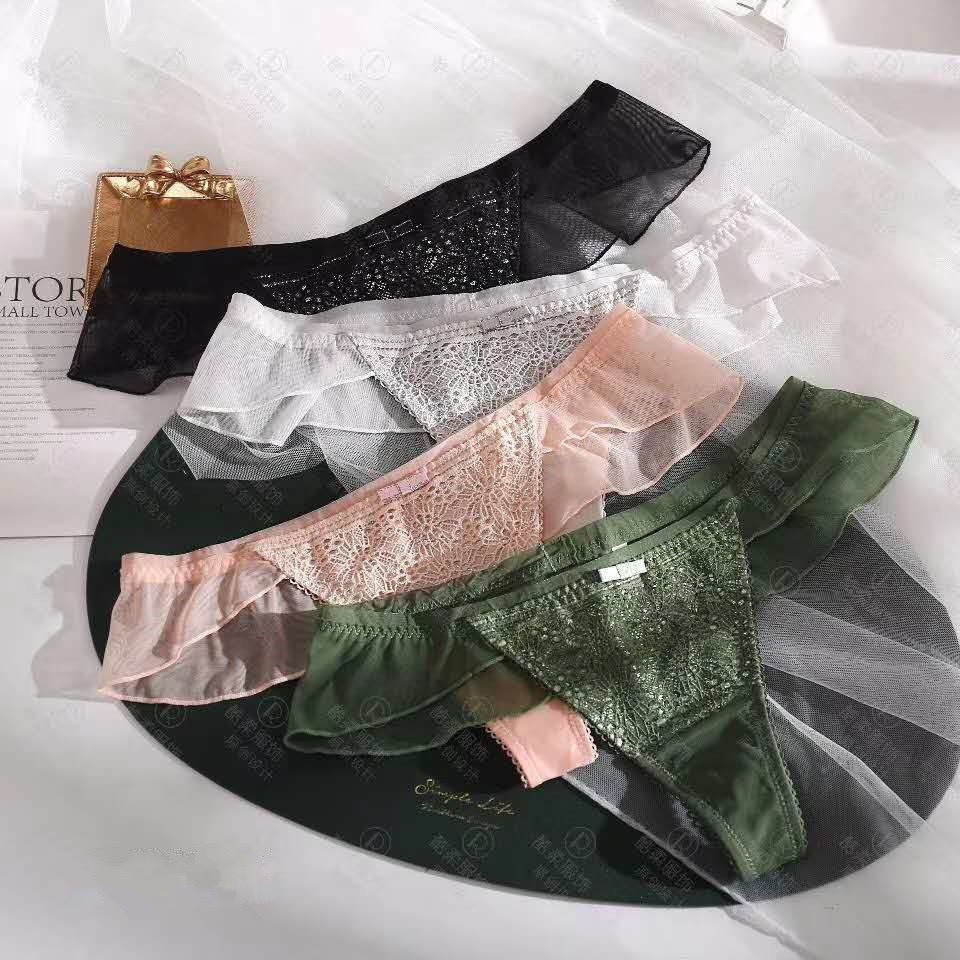 Quần Lót Lọt Khe Sexy - Quần Lót Ren Nữ lọt khe họa tiết hoa thiết kế viền bèo siêu gợi cảm mã 5915