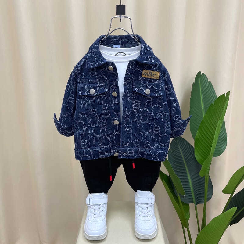 Áo Khoác Denim Thời Trang Mùa Xuân Thu Phong Cách Phương Tây Cho Bé Trai 2021