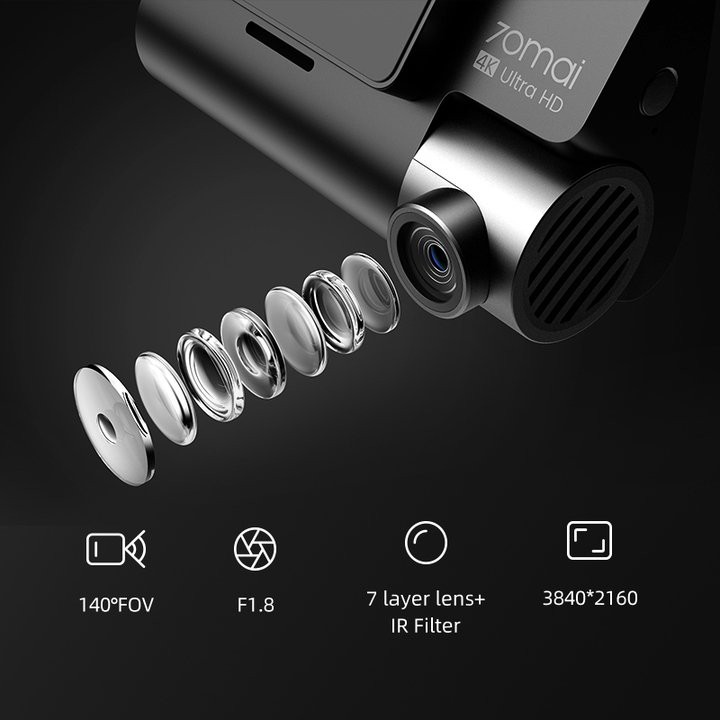 Camera hành trình ô tô A800S bản quốc tế, thương hiệu Xiaomi - 70mail, 4K, Wifi (Bộ tích hợp Camera trước + Sau) | BigBuy360 - bigbuy360.vn