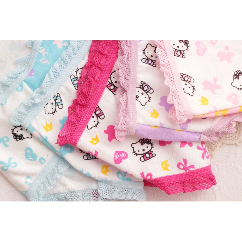 Quần Lót Cotton Phối Ren Xinh Xắn Cho Bé Gái