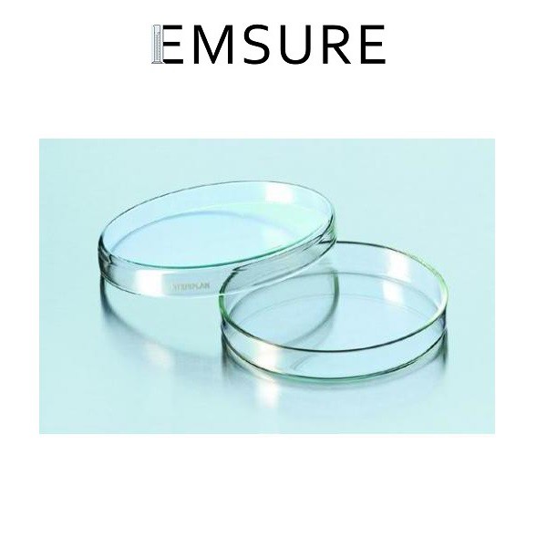 1 cặp Đĩa petri thủy tinh chịu nhiệt tiêu chuẩn DIN Đức | PETRI DISHES - glass [EMSURE005]
