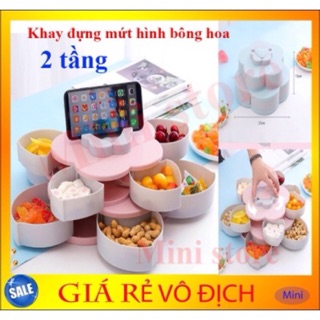 Khay đựng mứt xoay hình 10 cánh hoa