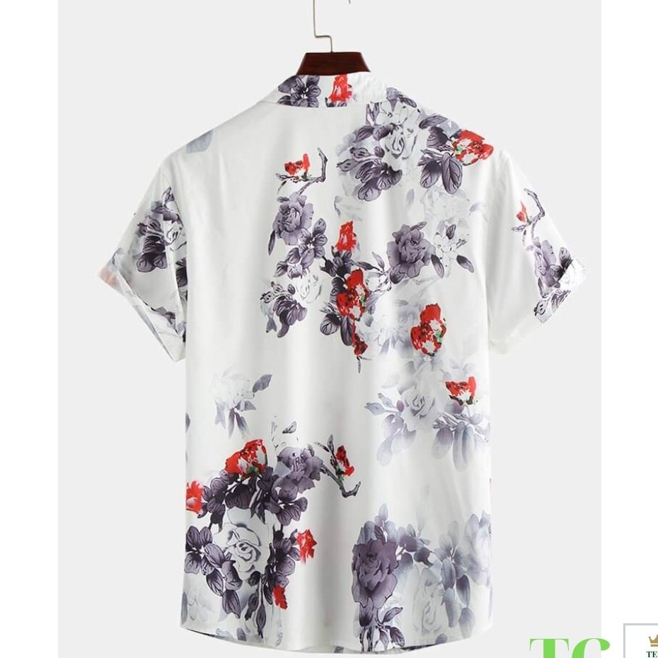 Áo Sơ mi nam [FREESHIP] Sơ mi nam AD01JM chất lụa dài tay họa tiết bông hoa đỏ trắng cao cấp JM1 | BigBuy360 - bigbuy360.vn