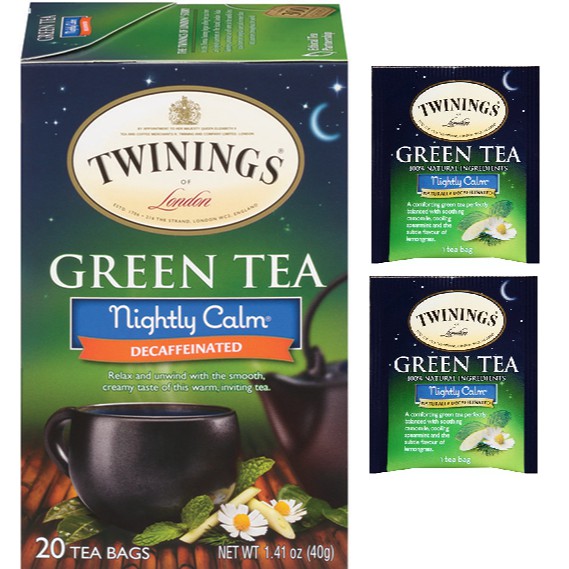 Trà xanh thảo mộc Twinings ngủ ngon date 2023 - Green tea nightly calm (hàng Mỹ nguyên seal)