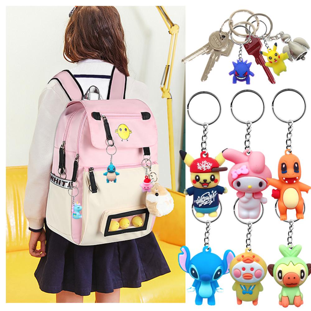 Móc Khóa PVC Họa Tiết Quái Vật Hoạt Hình Dễ Thương H2J5