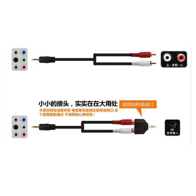 Cáp chuyển đổi âm thanh 3.5mm sang 2 rca chuyên dụng cao cấp