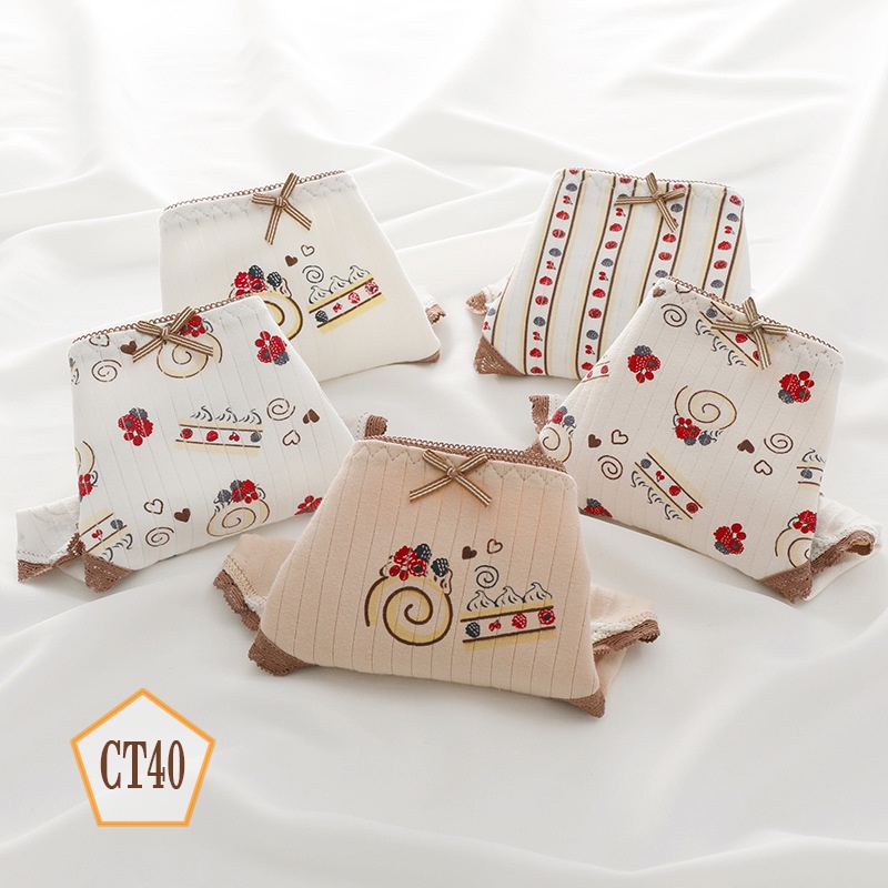 Quần lót nữ cao cấp cỡ lớn cotton XL, XXL cho 60kg đến 90kg mã CT40 bánh ngọt