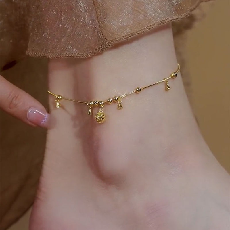 Lắc Chân Hình Chuông Gió Đính Hạt Tròn May Mắn Thời Trang Cho Nữ