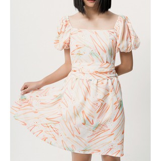 Đầm Cổ Vuông LILYA Tay Phồng Lụa NEWTAG