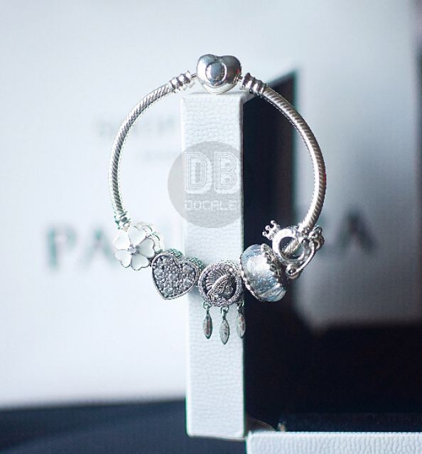 Set charm trắng - vòng charm Mệnh Kim bạc 925 cao cấp (đủ size, khách ib lấy size ạ)