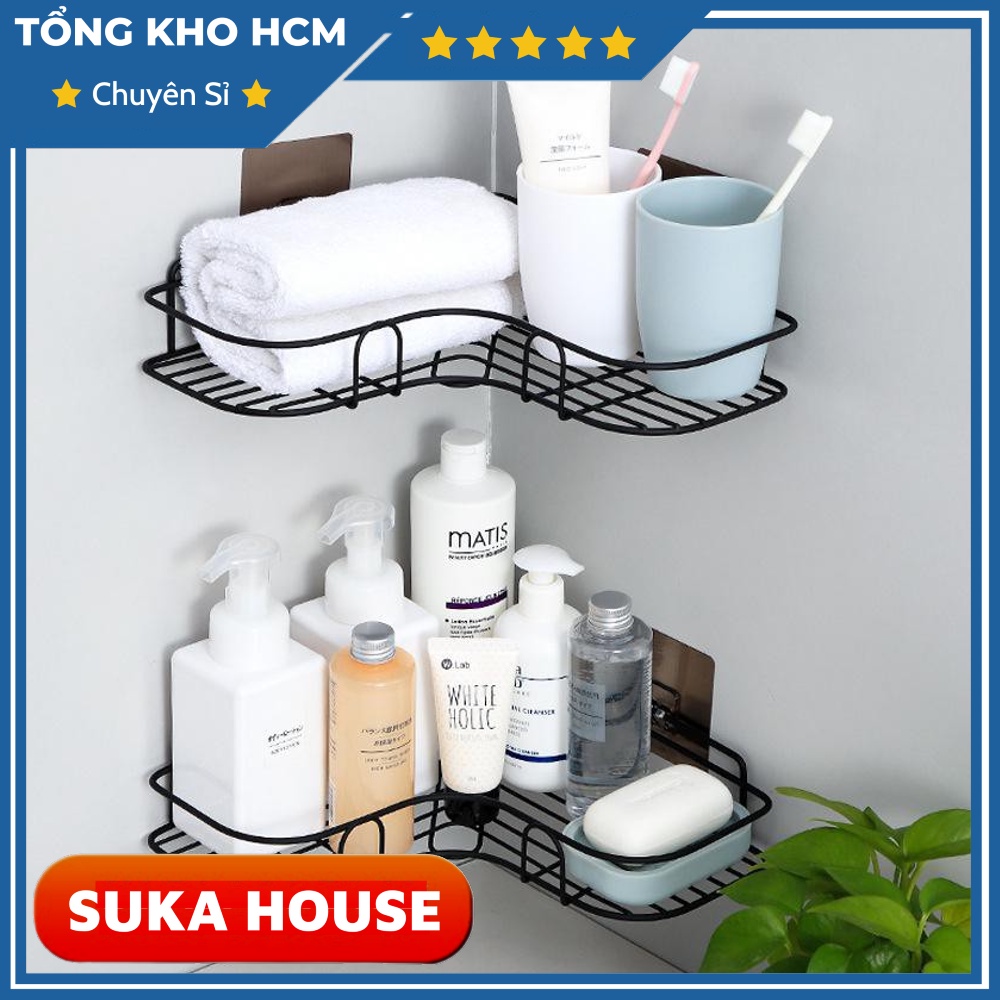 Kệ Góc Tường Tam Giác Để Đồ phòng Tắm Dán Tường Dễ Dàng SUKAHOUSE H238