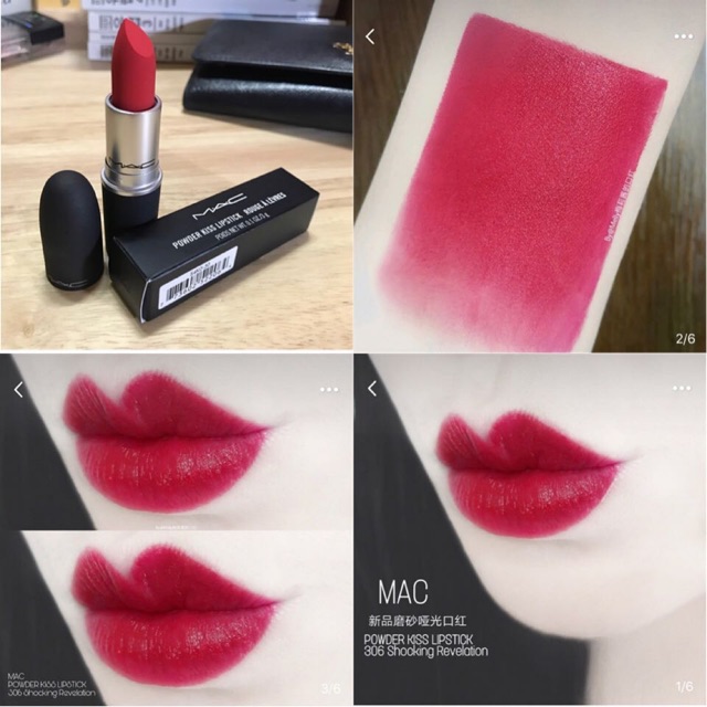 [Mã SKAMLTSM9 giảm 10% đơn 99K] [Ảnh thật] Son Mac Powderkiss 306 shocking chính hãng giá sale