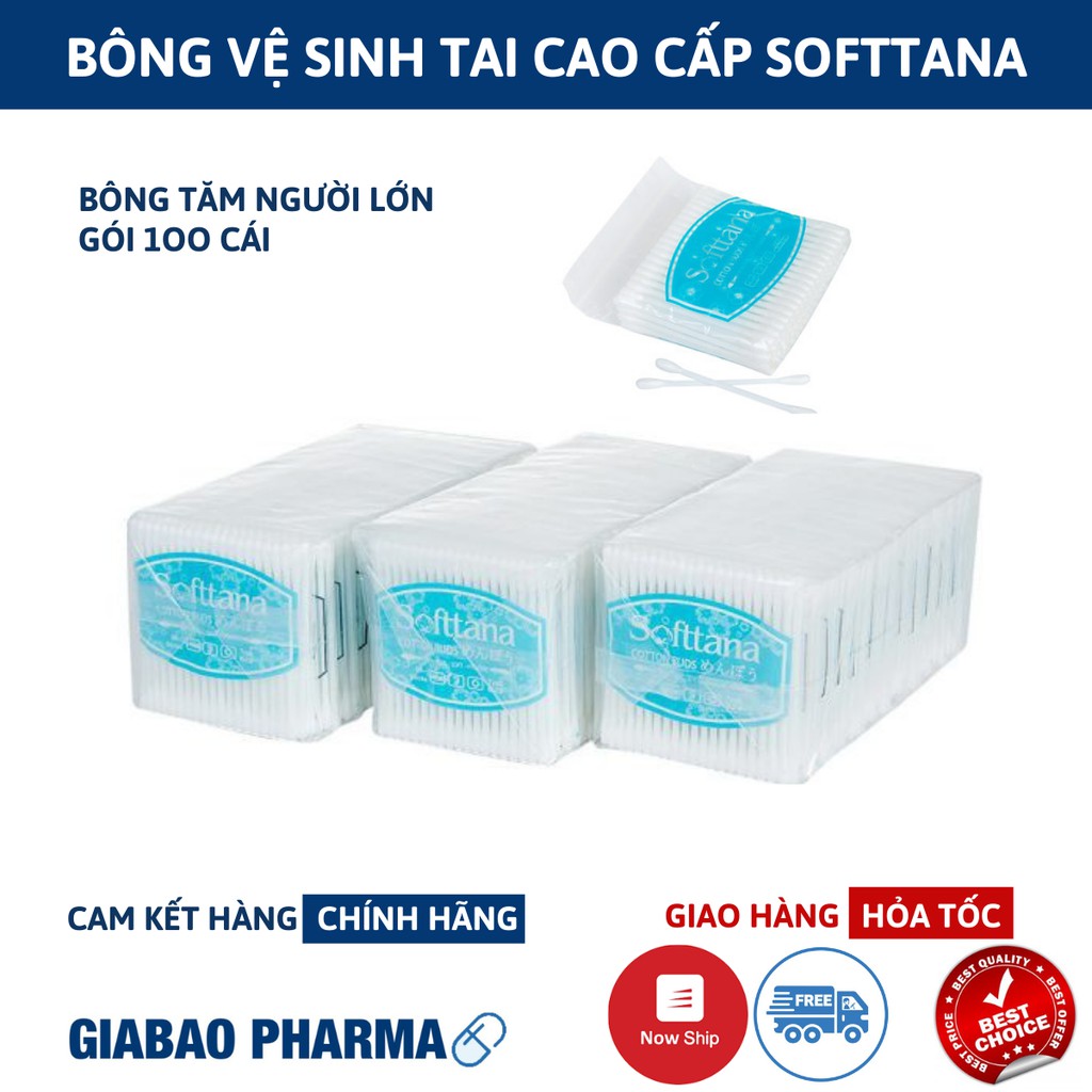 Bông ngoáy tai SOFTTANA - Tăm bông cho bé, người lớn Chính hãng