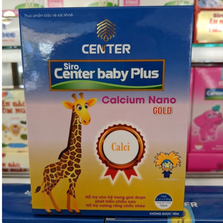 Siro Center baby Plus Calcium Nano - Giúp trẻ phát triển chiều cao, tăng hấp thu dưỡng chất (20 ống 10ml)