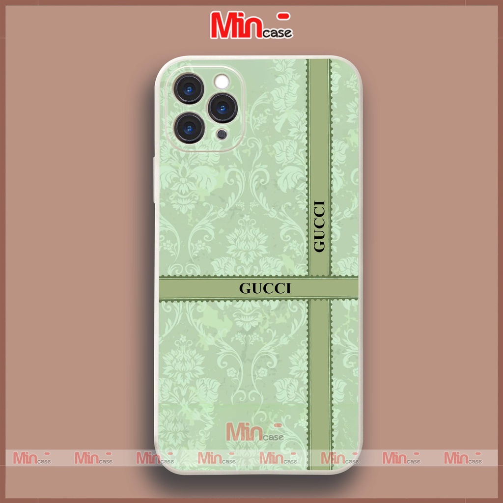 Ốp lưng iPhone Gucci viền vuông silicon mềm dẻo cho iphone 6/6s/7/8/X/XS/XR/11/12/13 Pro Plus Max cute dễ thương đẹp