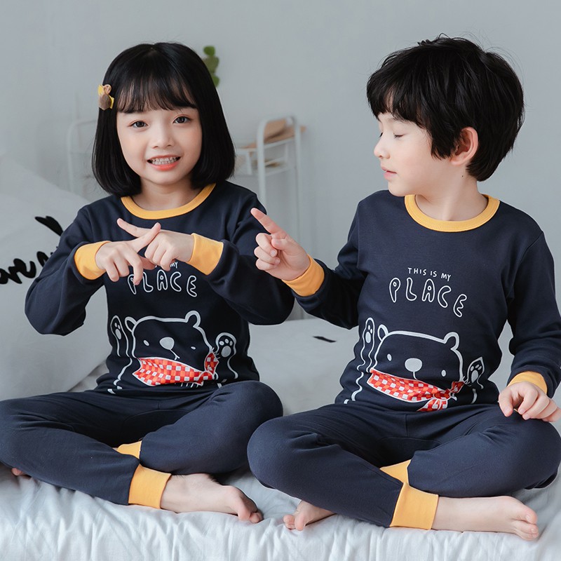 Bộ Đồ Ngủ 2 Món 100% Cotton Họa Tiết Hoạt Hình Cho Bé Trai Từ 3-13 Tuổi