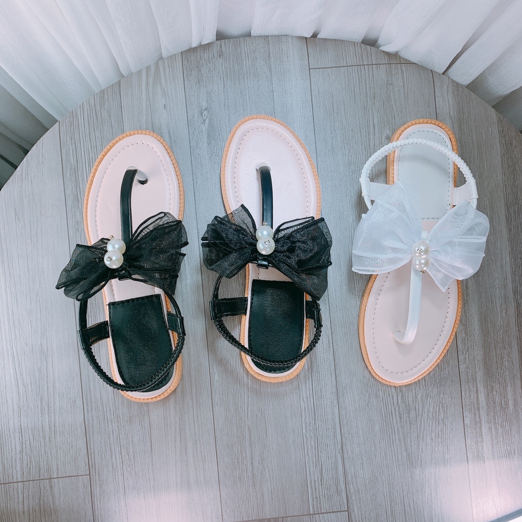 Sandal Dép kẹp ngón nơ ngọc - z12