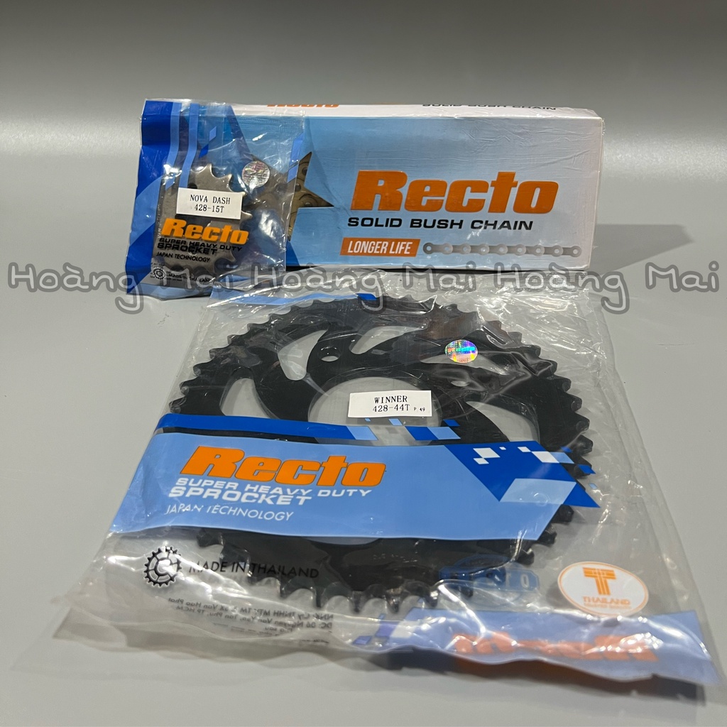 Full bộ nhông sên dĩa RECTO hàng chính hãng gắn cho các loại xe Ex135, Ex150, Sirius, Winner, Sonic, Satria, Raider
