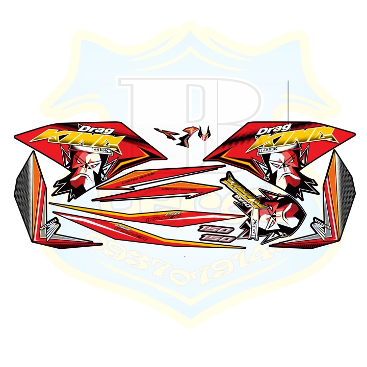 ( Quí khách vui lòng mang ra tiệm cho thợ dán ) Tem winner X king drag đỏ đen