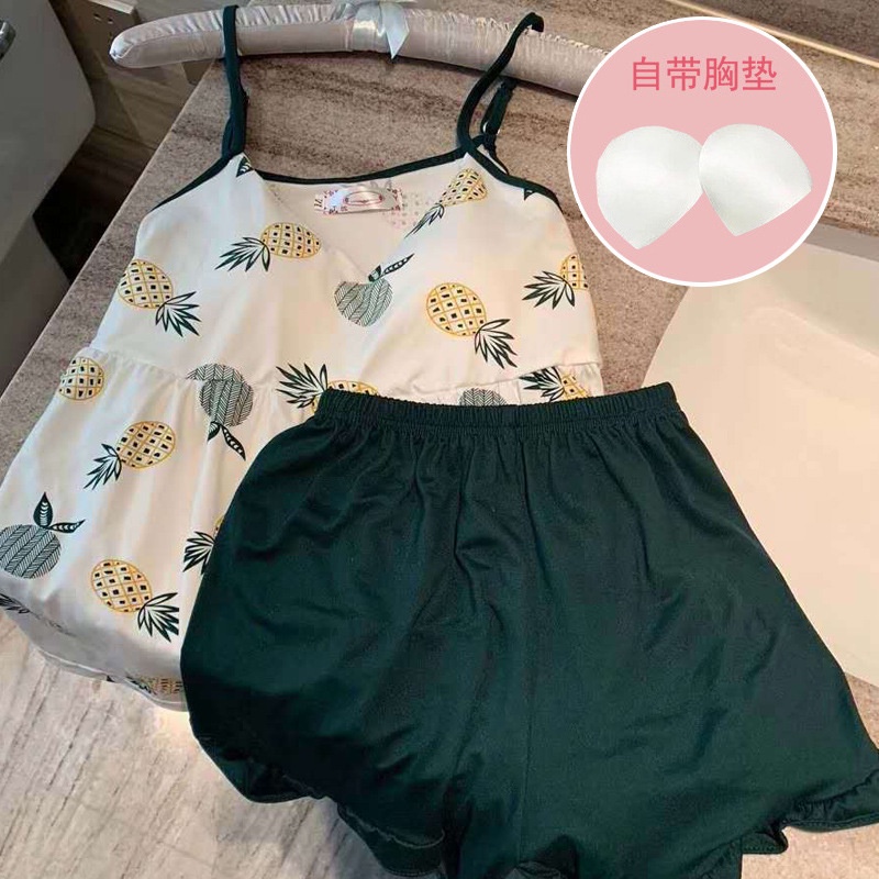 Bộ Đồ Ngủ Có Mút Ngực In Họa Tiết Thời Trang Dành Cho Nữ