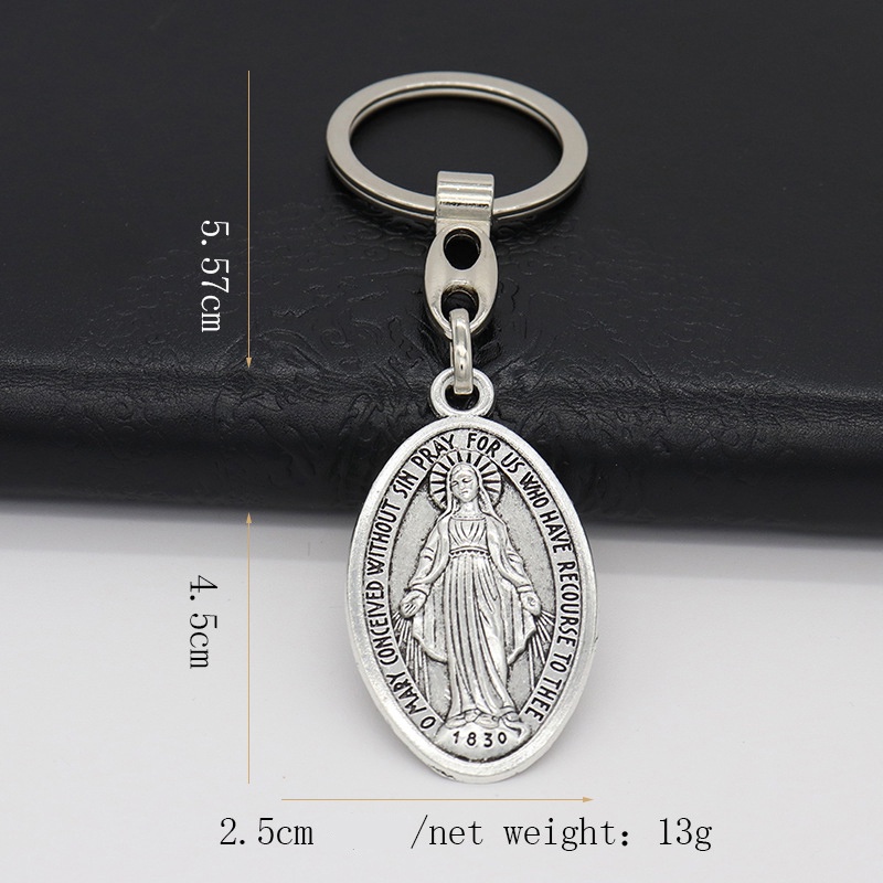 Móc Khóa Hình Đức Mẹ Guadalupe Virgin Mary Miraculous Medal