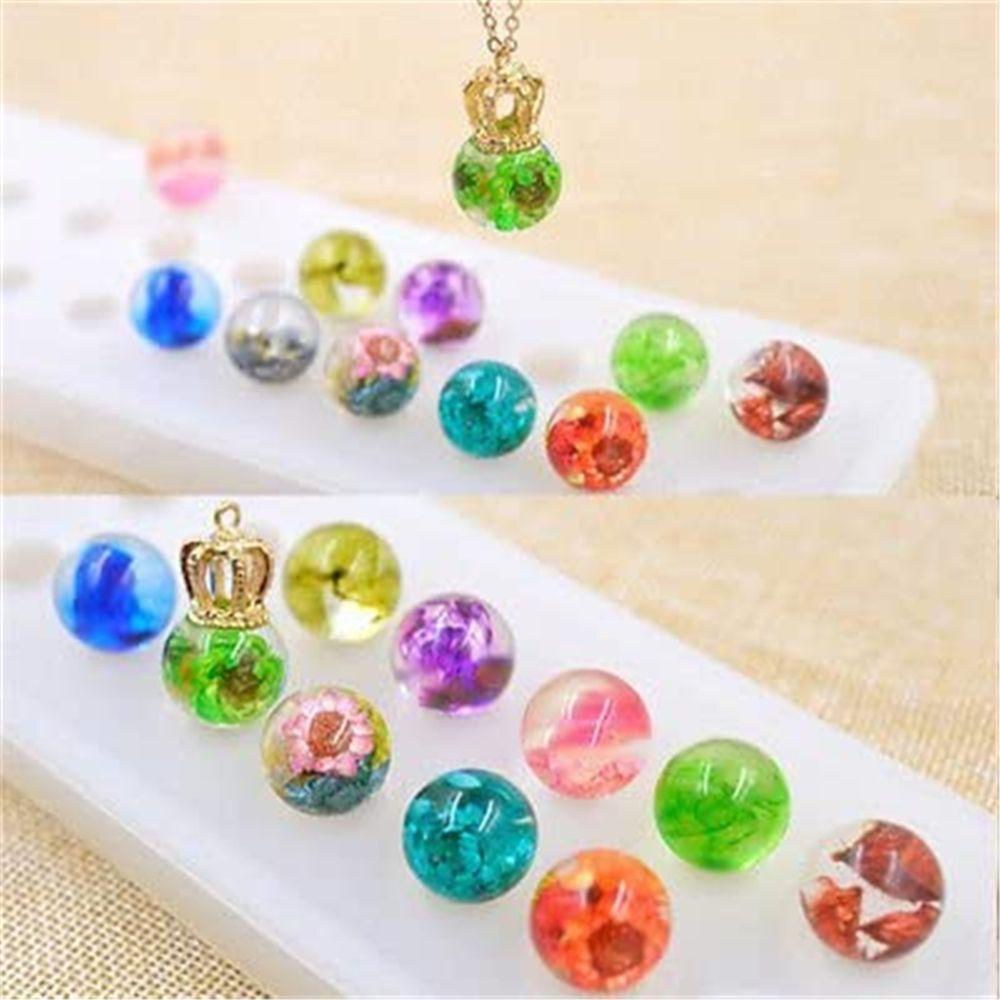 MUVAKO Khuôn Tròn Làm Hạt Cườm Thủ Công Bằng Silicone|Khuôn Nhựa Làm Trang Sức