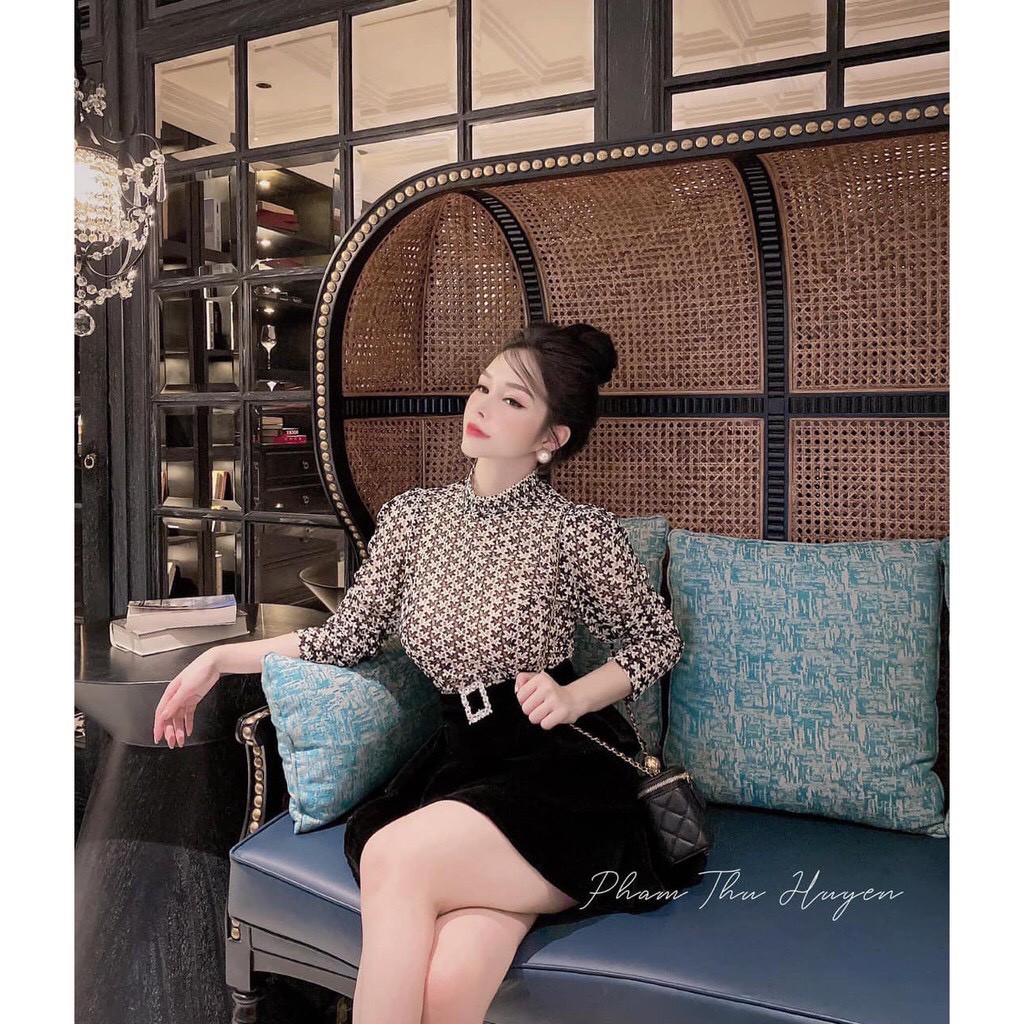 Chân Váy Xòe Nhung Tầng Tag Đá Siêu Sang Chảnh Hàng Xuất Phom Dáng Chuẩn | BigBuy360 - bigbuy360.vn