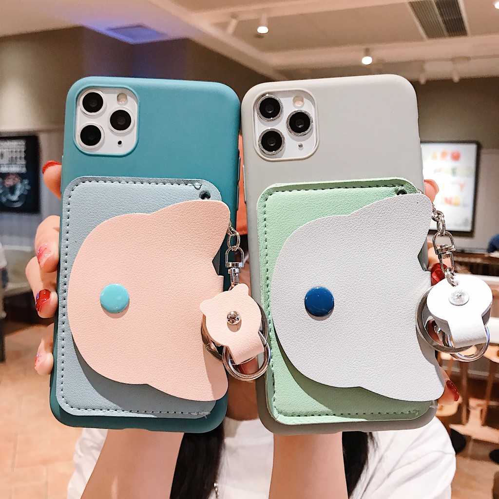 Case for iPhone 13 12 11 Pro XS Max iPhone X XR 7 8 6 6s Plus iPhoneSE 2020 Ốp điện thoại nhỏ gọn kiểu ví kèm móc khóa cho