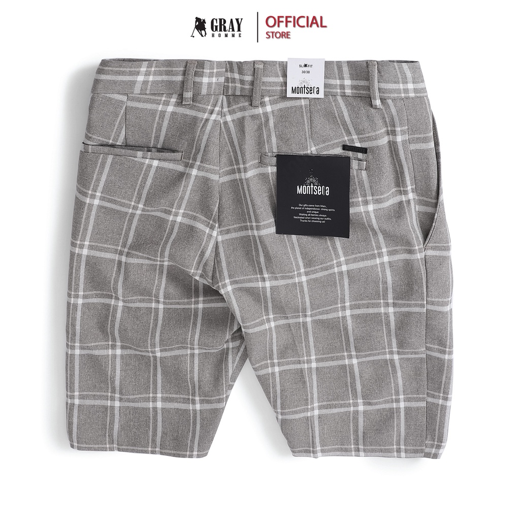 Quần Short Âu Kẻ Sọc GRAYHOMME Vải Cotton Co Giãn Nhẹ Kiểu Dáng Âu Trẻ Trung Năng Động - BT112