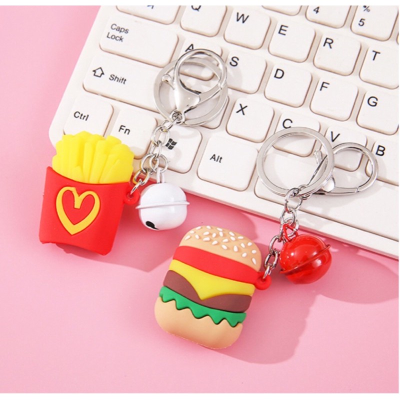 Móc khóa bơ sầu riêng khoai tây chiên hamburger cute siêu rẻ đẹp