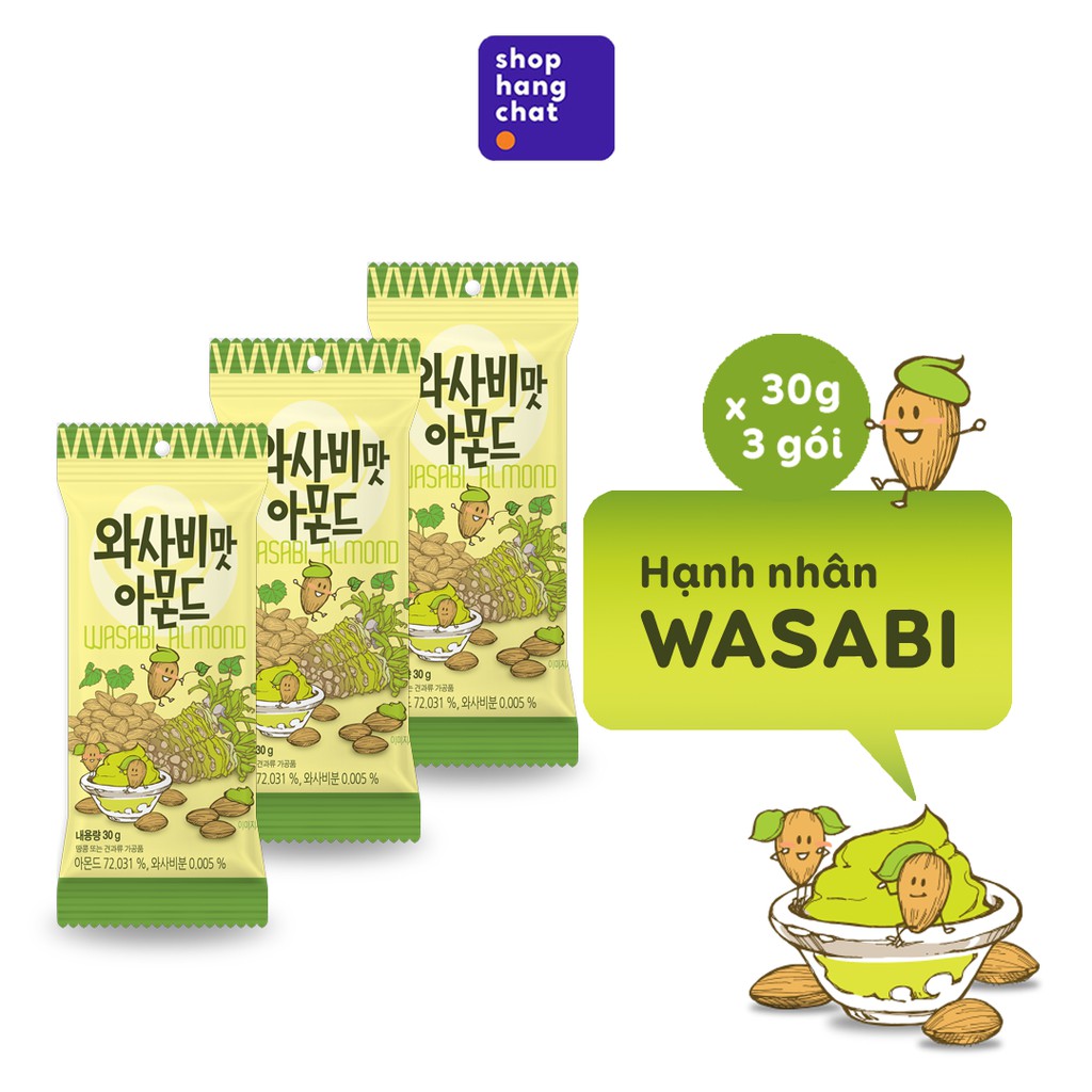 Combo 3 gói Hạt Hạnh Nhân Tẩm Vị Hàn Quốc Tom's Farm 30G