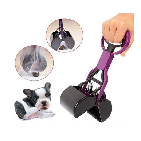 Doremiu- Xẻng gắp phân chó có cán hốt kít chó tiện dụng sạch sẽ 28cm (chọn màu)