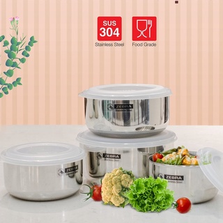 Bộ 4 thố Inox Zebra Thái Lan 12 -14-16-18cm - 184106 hàng nhập khẩu có nấu bếp từ
