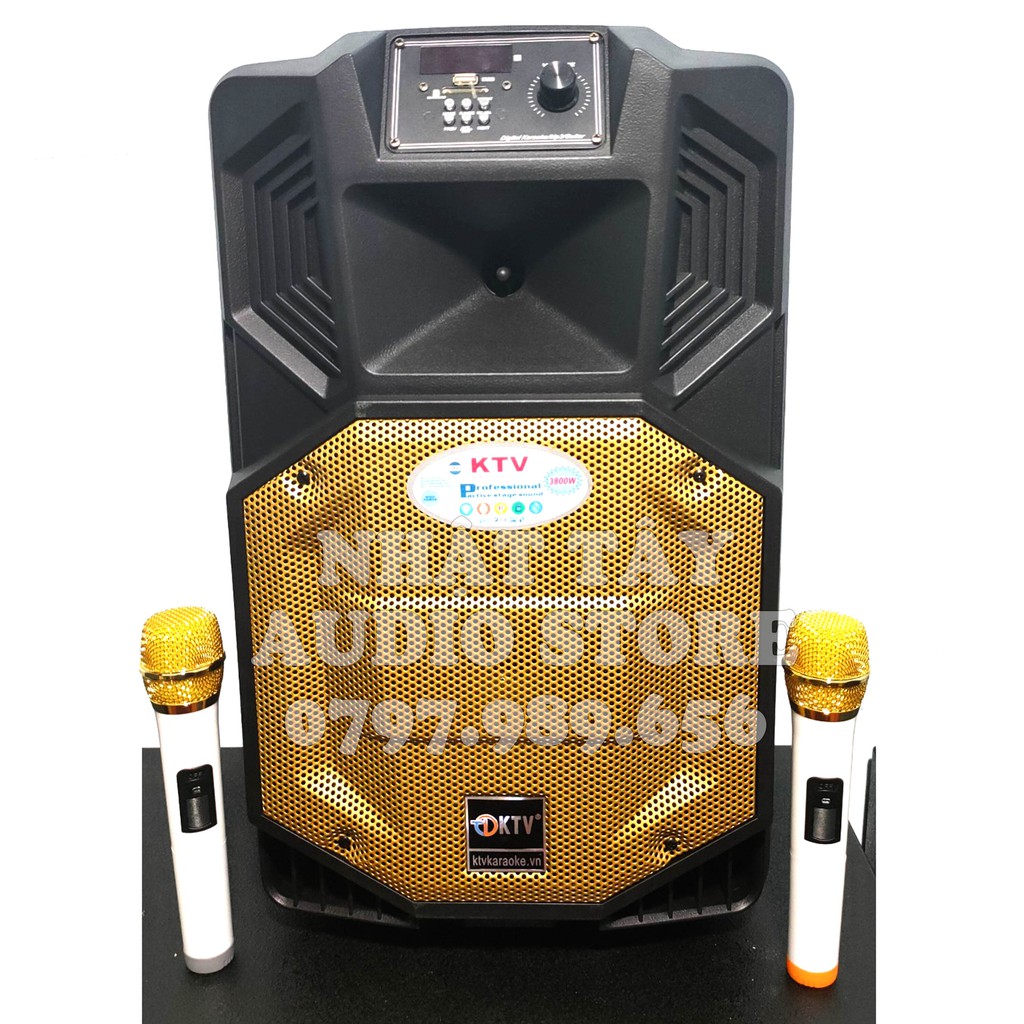 Loa Kéo KTV SS1-12 - Loa kẹo kéo - loa karaoke mini tặng kèm 2 micro không dây [ Có video test loa ]