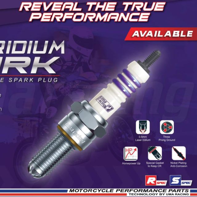 Bugi UMA Racing Iridium 3 chấu đánh lửa cho xe hiệu suất cao