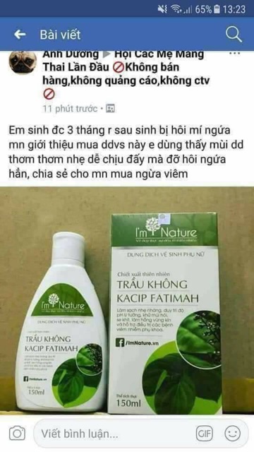 DUNG DỊCH VỆ SINH PHỤ NỮ CHIẾT XUẤT LÁ TRẦU KHÔNG I'M NATURE