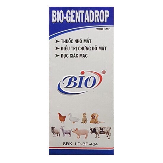 Nhỏ mắt chó mèo  Bio genta drop - chữa đau mắt đục giác mạc viêm đỏ ngứa vệ sinh mắt chó + mèo